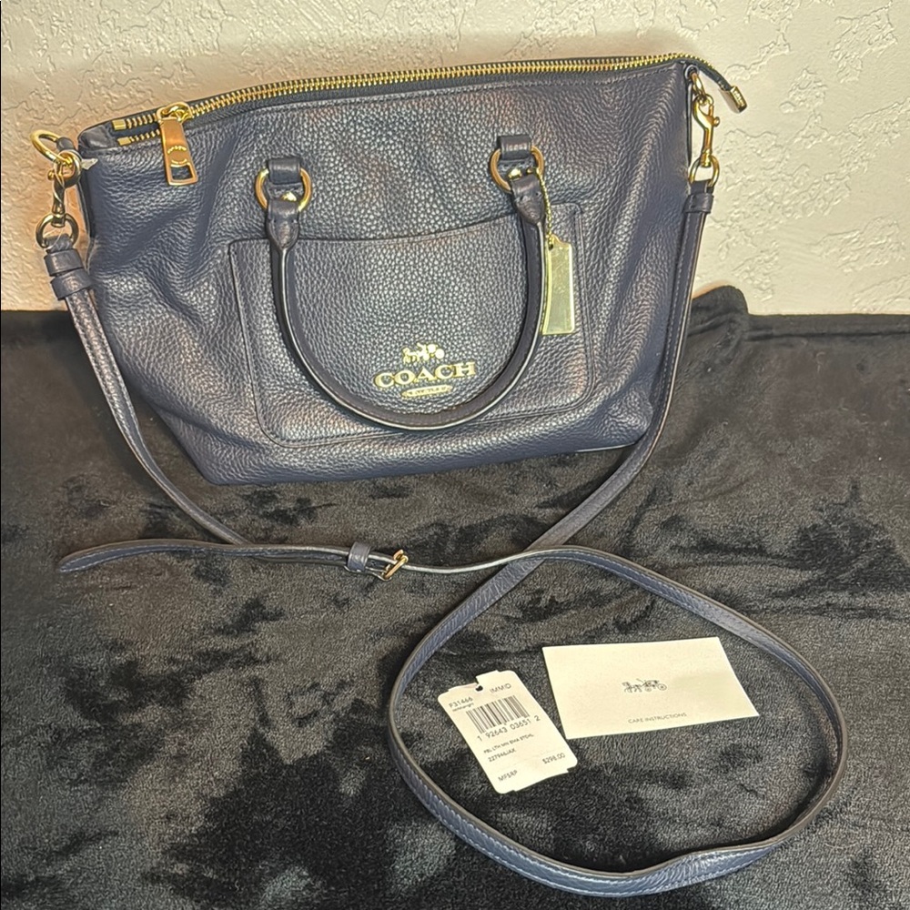 Coach Blue Crossbody Bag with Adjustable Strap
